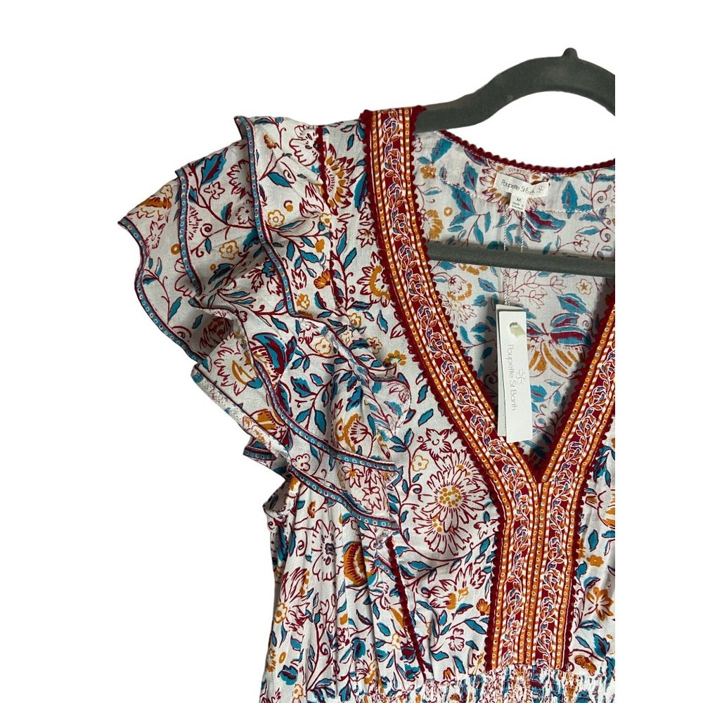 NWT Poupette St Barth Camila Floral Mini Dress-sz Medium - Picture 8 of 12